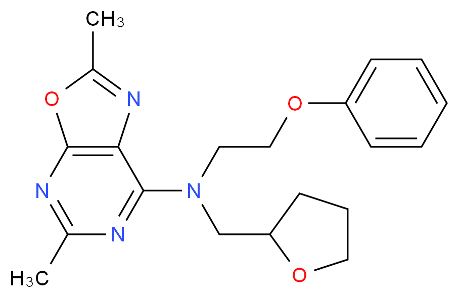 2,5-dimethyl-N-(2-phenoxyethyl)-N-(tetrahydrofuran-2-ylmethyl)[1,3]oxazolo[5,4-d]pyrimidin-7-amine_Molecular_structure_CAS_)