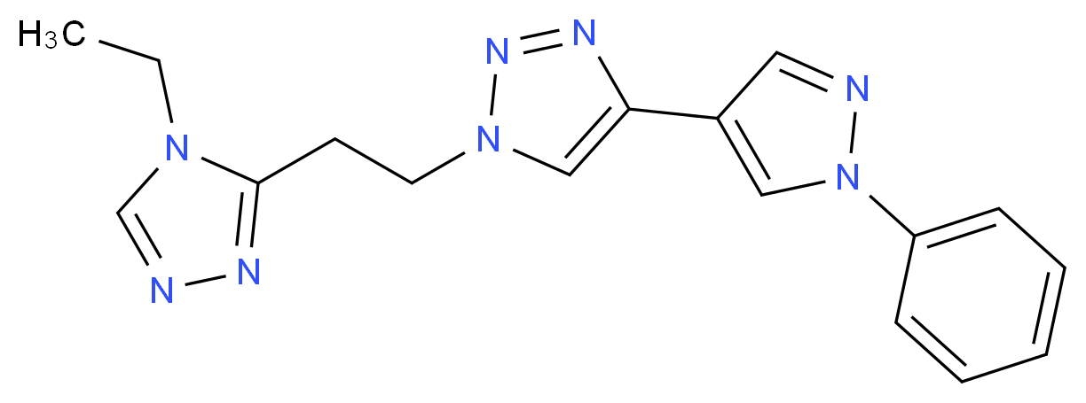 1-[2-(4-ethyl-4H-1,2,4-triazol-3-yl)ethyl]-4-(1-phenyl-1H-pyrazol-4-yl)-1H-1,2,3-triazole_Molecular_structure_CAS_)