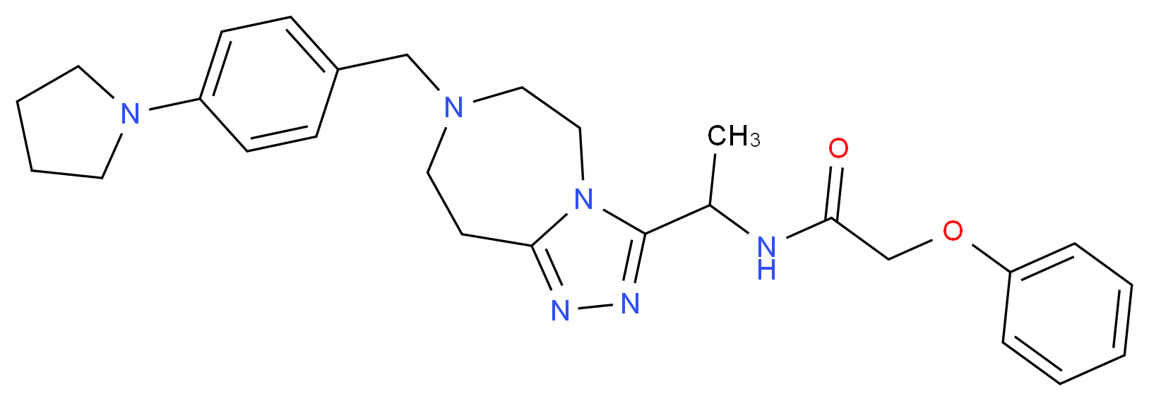 2-phenoxy-N-(1-{7-[4-(1-pyrrolidinyl)benzyl]-6,7,8,9-tetrahydro-5H-[1,2,4]triazolo[4,3-d][1,4]diazepin-3-yl}ethyl)acetamide_Molecular_structure_CAS_)