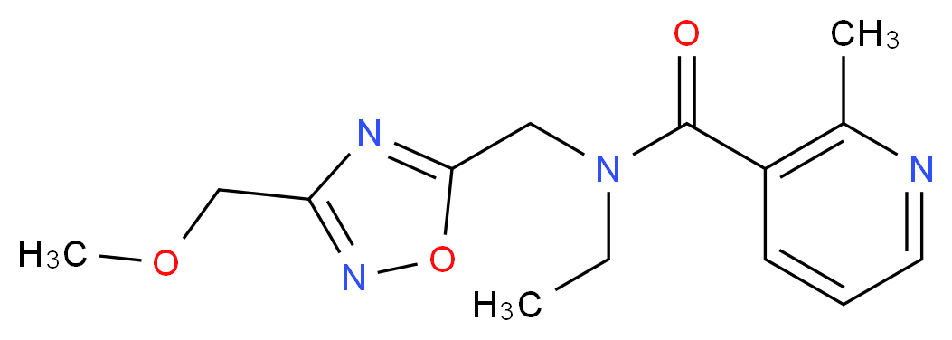 N-ethyl-N-{[3-(methoxymethyl)-1,2,4-oxadiazol-5-yl]methyl}-2-methylnicotinamide_Molecular_structure_CAS_)