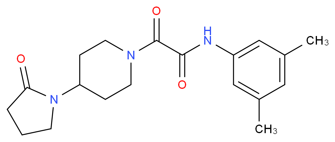 N-(3,5-dimethylphenyl)-2-oxo-2-[4-(2-oxopyrrolidin-1-yl)piperidin-1-yl]acetamide_Molecular_structure_CAS_)