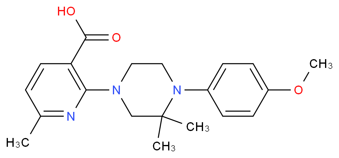 2-[4-(4-methoxyphenyl)-3,3-dimethyl-1-piperazinyl]-6-methylnicotinic acid_Molecular_structure_CAS_)