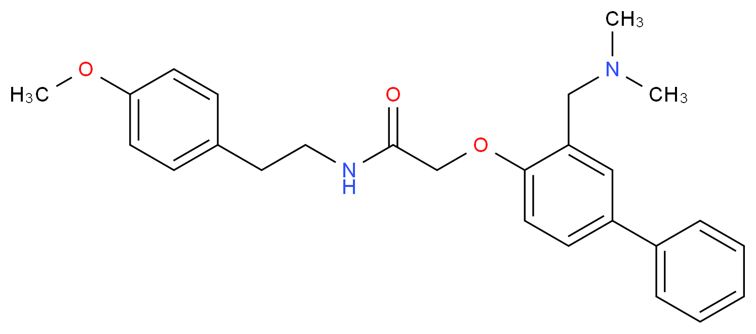 2-({3-[(dimethylamino)methyl]-4-biphenylyl}oxy)-N-[2-(4-methoxyphenyl)ethyl]acetamide_Molecular_structure_CAS_)