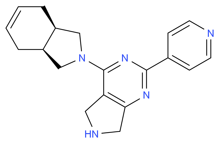 4-[(3aR*,7aS*)-1,3,3a,4,7,7a-hexahydro-2H-isoindol-2-yl]-2-(4-pyridinyl)-6,7-dihydro-5H-pyrrolo[3,4-d]pyrimidine_Molecular_structure_CAS_)