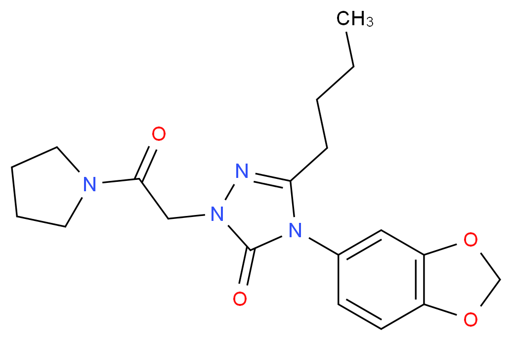 4-(1,3-benzodioxol-5-yl)-5-butyl-2-[2-oxo-2-(1-pyrrolidinyl)ethyl]-2,4-dihydro-3H-1,2,4-triazol-3-one_Molecular_structure_CAS_)