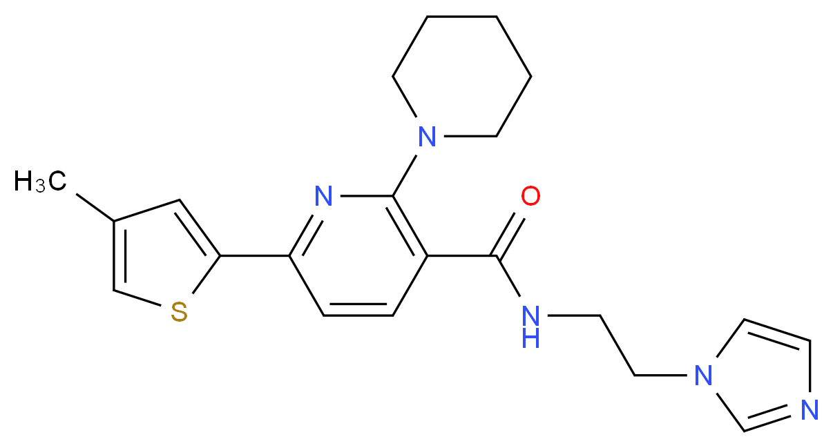 N-[2-(1H-imidazol-1-yl)ethyl]-6-(4-methyl-2-thienyl)-2-(1-piperidinyl)nicotinamide_Molecular_structure_CAS_)