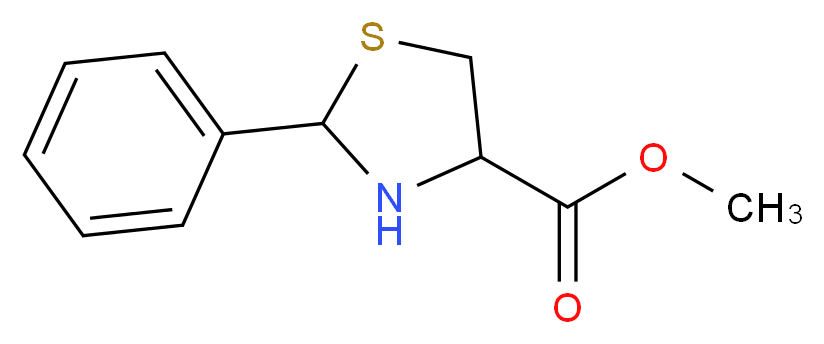 2-PHENYLTHIAZOLIDINE-4-CARBOXYLIC ACID METHYL ESTER_Molecular_structure_CAS_69739-20-4)