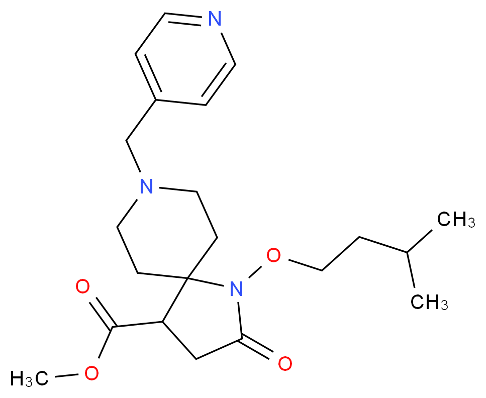 methyl 1-(3-methylbutoxy)-2-oxo-8-(4-pyridinylmethyl)-1,8-diazaspiro[4.5]decane-4-carboxylate_Molecular_structure_CAS_)