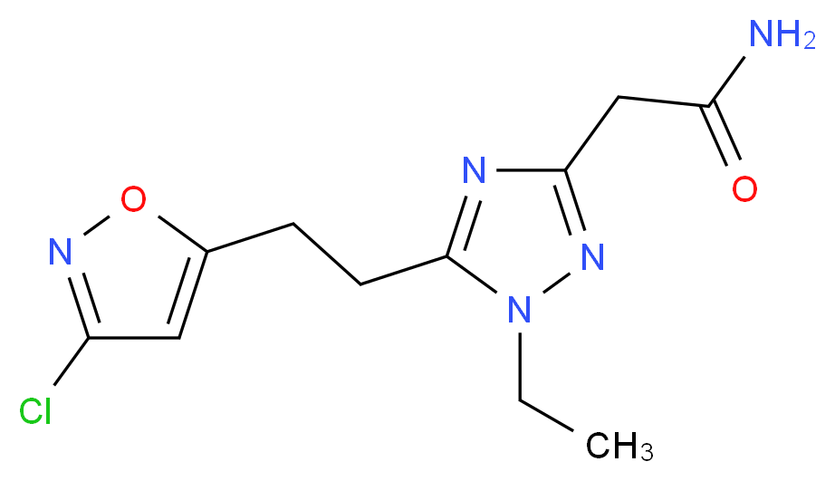 2-{5-[2-(3-chloroisoxazol-5-yl)ethyl]-1-ethyl-1H-1,2,4-triazol-3-yl}acetamide_Molecular_structure_CAS_)