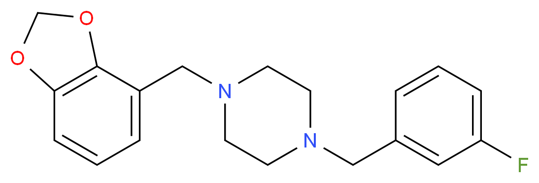 1-(1,3-benzodioxol-4-ylmethyl)-4-(3-fluorobenzyl)piperazine_Molecular_structure_CAS_)