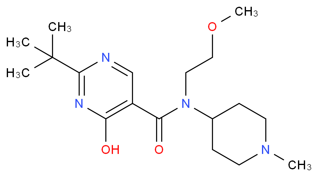 2-tert-butyl-4-hydroxy-N-(2-methoxyethyl)-N-(1-methylpiperidin-4-yl)pyrimidine-5-carboxamide_Molecular_structure_CAS_)