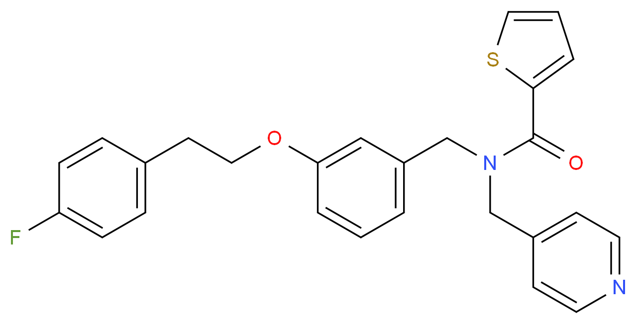 N-{3-[2-(4-fluorophenyl)ethoxy]benzyl}-N-(4-pyridinylmethyl)-2-thiophenecarboxamide_Molecular_structure_CAS_)