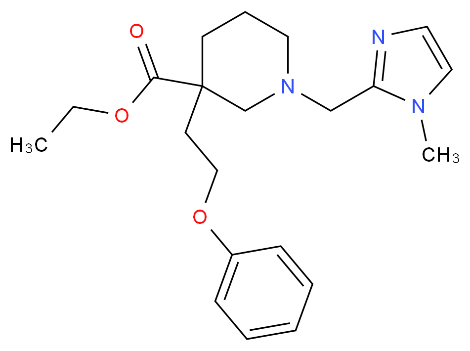 ethyl 1-[(1-methyl-1H-imidazol-2-yl)methyl]-3-(2-phenoxyethyl)-3-piperidinecarboxylate_Molecular_structure_CAS_)
