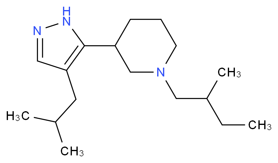 3-(4-isobutyl-1H-pyrazol-5-yl)-1-(2-methylbutyl)piperidine_Molecular_structure_CAS_)