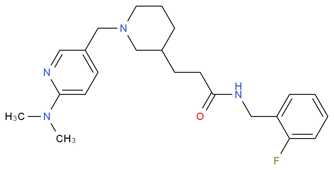 3-(1-{[6-(dimethylamino)pyridin-3-yl]methyl}piperidin-3-yl)-N-(2-fluorobenzyl)propanamide_Molecular_structure_CAS_)