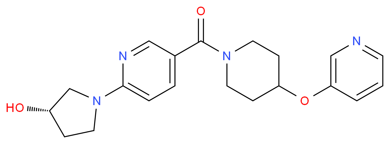 (3S)-1-(5-{[4-(pyridin-3-yloxy)piperidin-1-yl]carbonyl}pyridin-2-yl)pyrrolidin-3-ol_Molecular_structure_CAS_)