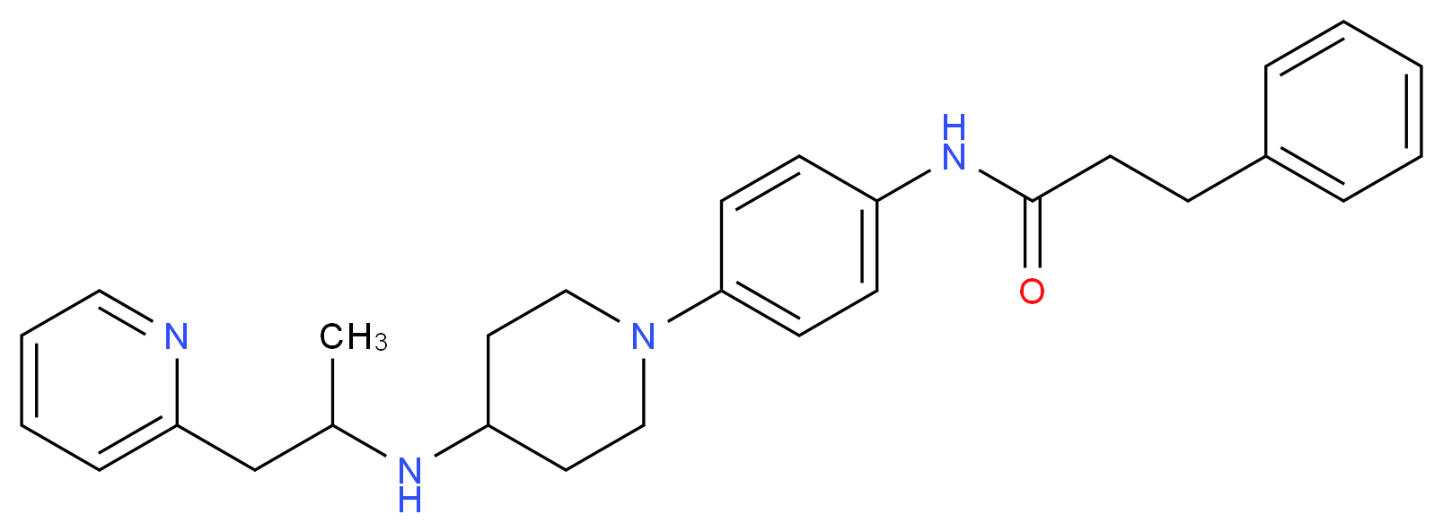 N-[4-(4-{[1-methyl-2-(2-pyridinyl)ethyl]amino}-1-piperidinyl)phenyl]-3-phenylpropanamide_Molecular_structure_CAS_)