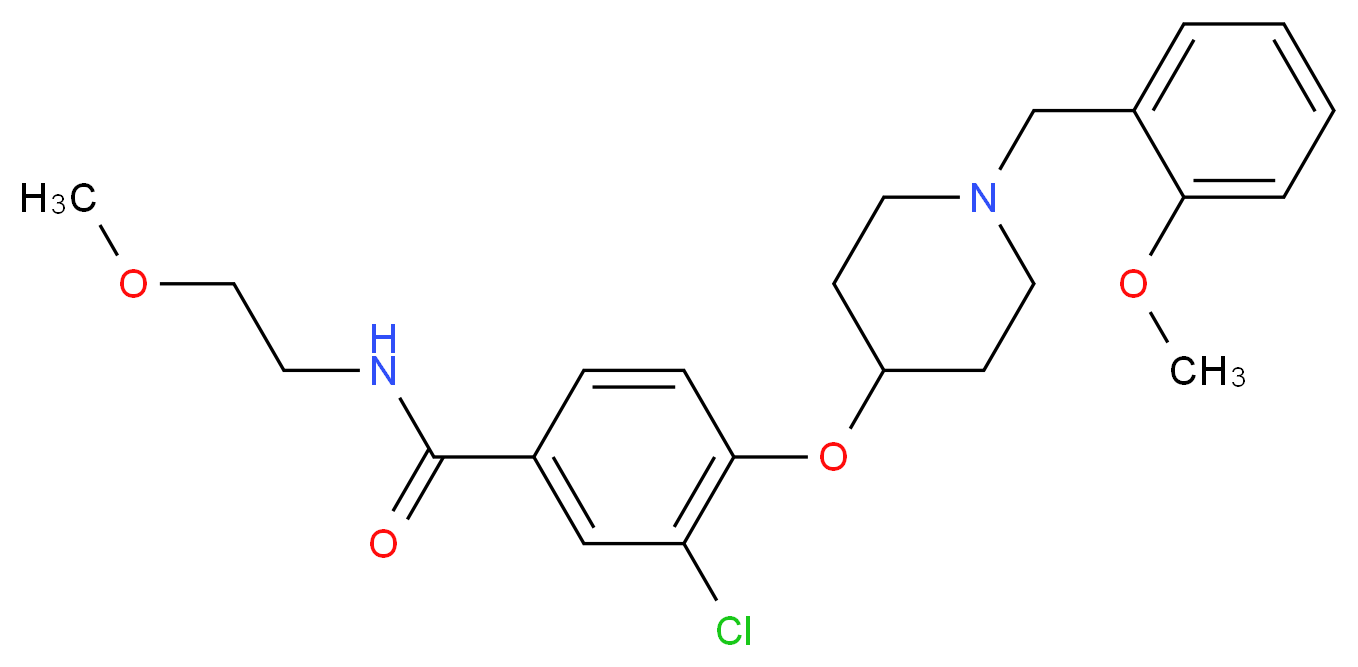 3-chloro-4-{[1-(2-methoxybenzyl)-4-piperidinyl]oxy}-N-(2-methoxyethyl)benzamide_Molecular_structure_CAS_)