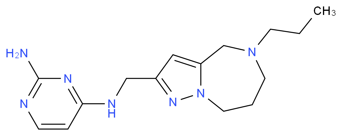 N~4~-[(5-propyl-5,6,7,8-tetrahydro-4H-pyrazolo[1,5-a][1,4]diazepin-2-yl)methyl]pyrimidine-2,4-diamine_Molecular_structure_CAS_)