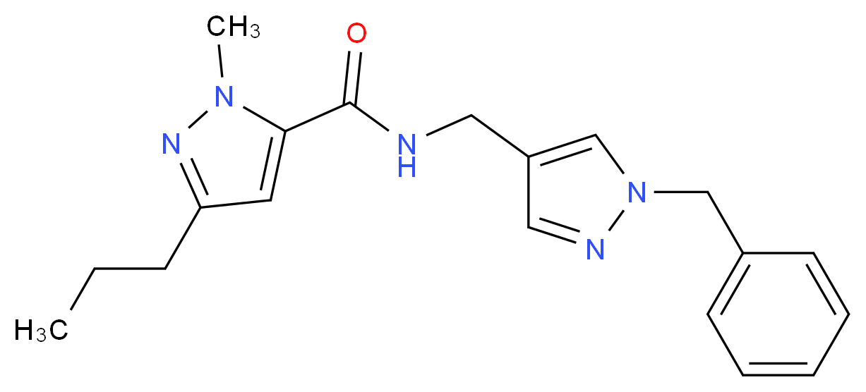 N-[(1-benzyl-1H-pyrazol-4-yl)methyl]-1-methyl-3-propyl-1H-pyrazole-5-carboxamide_Molecular_structure_CAS_)