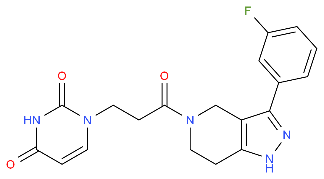 1-{3-[3-(3-fluorophenyl)-1,4,6,7-tetrahydro-5H-pyrazolo[4,3-c]pyridin-5-yl]-3-oxopropyl}pyrimidine-2,4(1H,3H)-dione_Molecular_structure_CAS_)