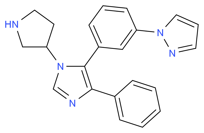 1-[3-(4-phenyl-1-pyrrolidin-3-yl-1H-imidazol-5-yl)phenyl]-1H-pyrazole_Molecular_structure_CAS_)
