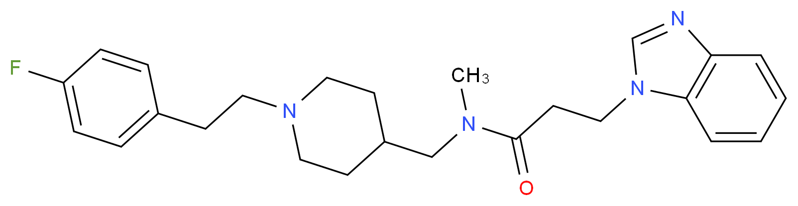 3-(1H-benzimidazol-1-yl)-N-({1-[2-(4-fluorophenyl)ethyl]-4-piperidinyl}methyl)-N-methylpropanamide_Molecular_structure_CAS_)