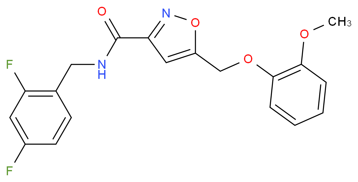 N-(2,4-difluorobenzyl)-5-[(2-methoxyphenoxy)methyl]-3-isoxazolecarboxamide_Molecular_structure_CAS_)