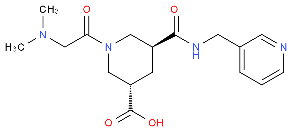 (3S*,5S*)-1-(N,N-dimethylglycyl)-5-{[(3-pyridinylmethyl)amino]carbonyl}-3-piperidinecarboxylic acid_Molecular_structure_CAS_)