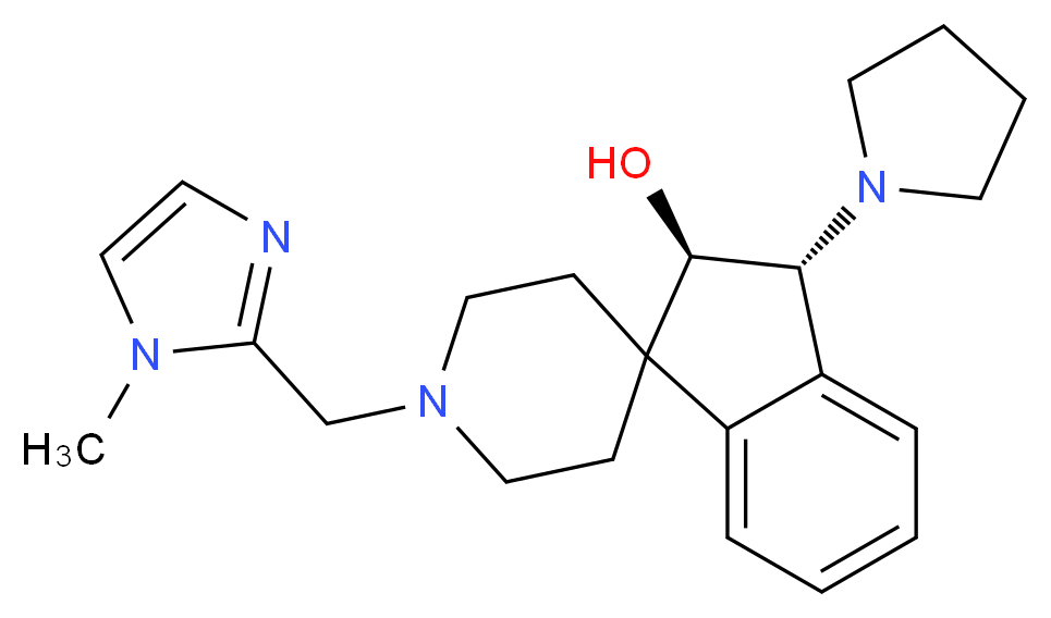 (2R*,3R*)-1'-[(1-methyl-1H-imidazol-2-yl)methyl]-3-(1-pyrrolidinyl)-2,3-dihydrospiro[indene-1,4'-piperidin]-2-ol_Molecular_structure_CAS_)