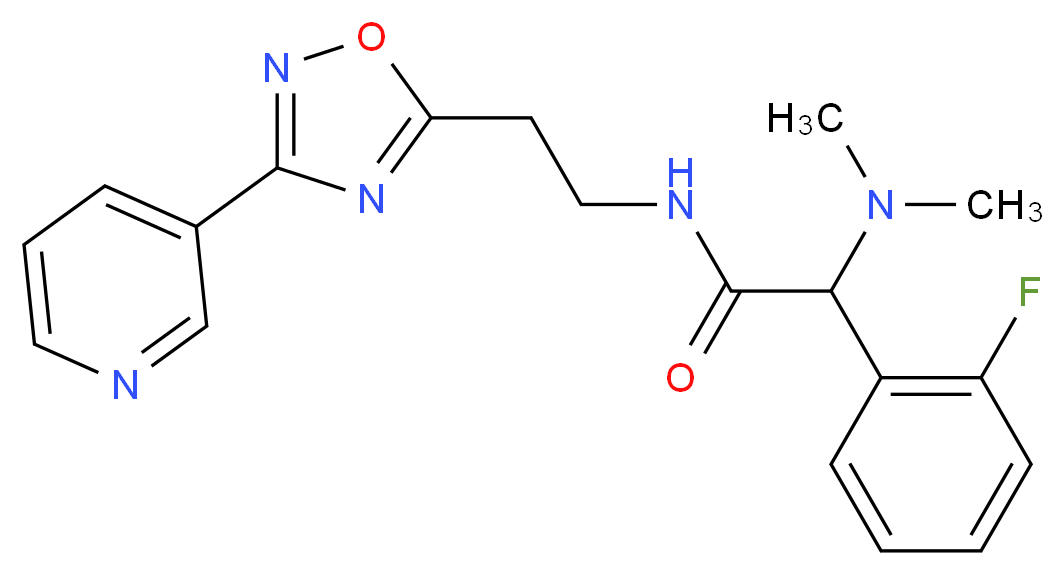 2-(dimethylamino)-2-(2-fluorophenyl)-N-{2-[3-(3-pyridinyl)-1,2,4-oxadiazol-5-yl]ethyl}acetamide_Molecular_structure_CAS_)