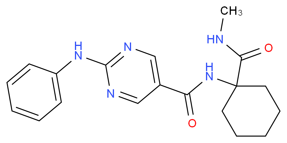 2-anilino-N-{1-[(methylamino)carbonyl]cyclohexyl}pyrimidine-5-carboxamide_Molecular_structure_CAS_)