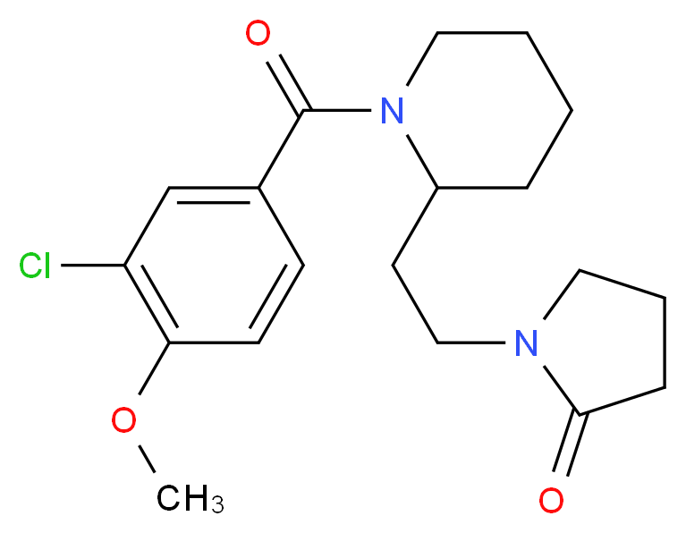 1-{2-[1-(3-chloro-4-methoxybenzoyl)-2-piperidinyl]ethyl}-2-pyrrolidinone_Molecular_structure_CAS_)