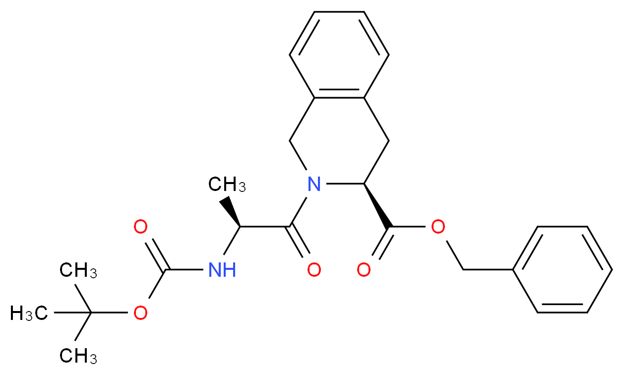 [S-(R*,R*)]-2-[2-tert-Butyloxycarbonylamino-1-oxopropyl]-1,2,3,4-tetrahydro-3-isoquinolinecarboxylic Acid Phenylmethyl Ester_Molecular_structure_CAS_92829-12-4)