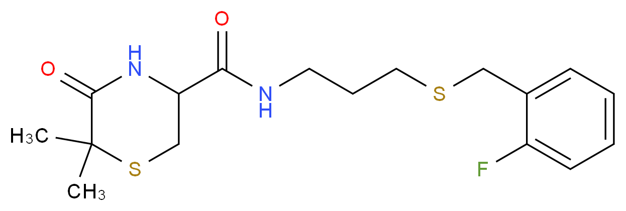 N-{3-[(2-fluorobenzyl)thio]propyl}-6,6-dimethyl-5-oxothiomorpholine-3-carboxamide_Molecular_structure_CAS_)