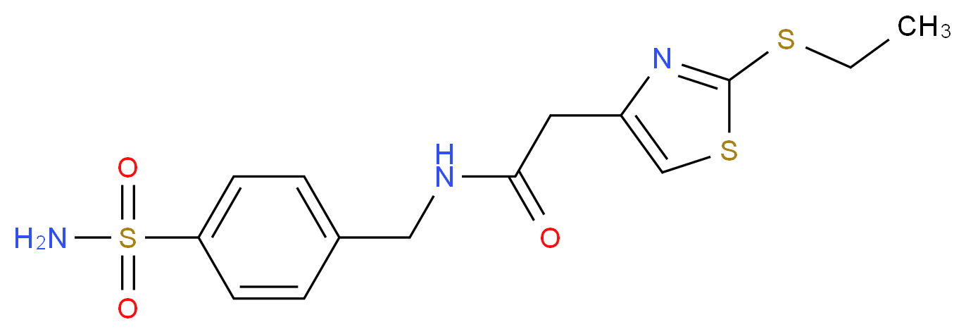 N-[4-(aminosulfonyl)benzyl]-2-[2-(ethylthio)-1,3-thiazol-4-yl]acetamide_Molecular_structure_CAS_)