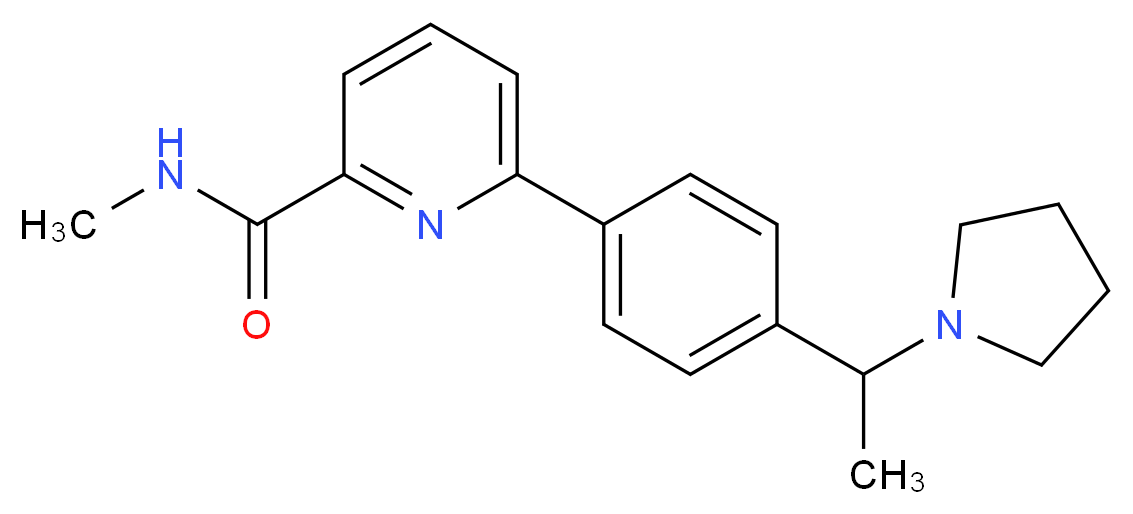 N-methyl-6-[4-(1-pyrrolidin-1-ylethyl)phenyl]pyridine-2-carboxamide_Molecular_structure_CAS_)