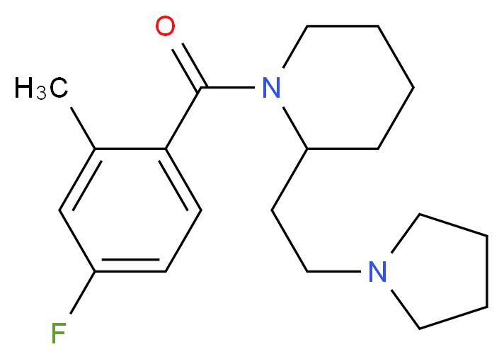 1-(4-fluoro-2-methylbenzoyl)-2-[2-(1-pyrrolidinyl)ethyl]piperidine_Molecular_structure_CAS_)