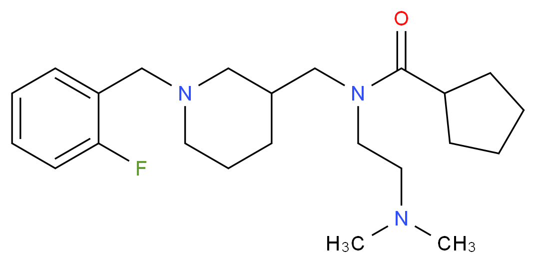 N-[2-(dimethylamino)ethyl]-N-{[1-(2-fluorobenzyl)piperidin-3-yl]methyl}cyclopentanecarboxamide_Molecular_structure_CAS_)