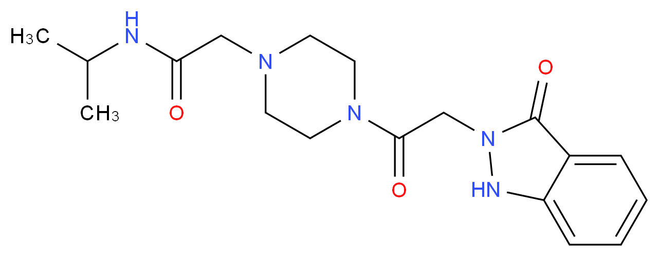 N-isopropyl-2-{4-[(3-oxo-1,3-dihydro-2H-indazol-2-yl)acetyl]piperazin-1-yl}acetamide_Molecular_structure_CAS_)
