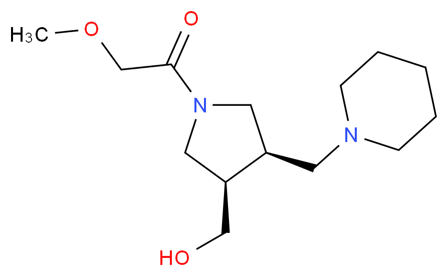 [(3R*,4R*)-1-(methoxyacetyl)-4-(1-piperidinylmethyl)-3-pyrrolidinyl]methanol_Molecular_structure_CAS_)