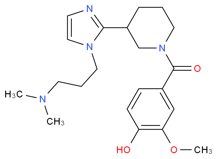 4-[(3-{1-[3-(dimethylamino)propyl]-1H-imidazol-2-yl}piperidin-1-yl)carbonyl]-2-methoxyphenol_Molecular_structure_CAS_)