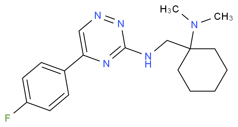 N-{[1-(dimethylamino)cyclohexyl]methyl}-5-(4-fluorophenyl)-1,2,4-triazin-3-amine_Molecular_structure_CAS_)