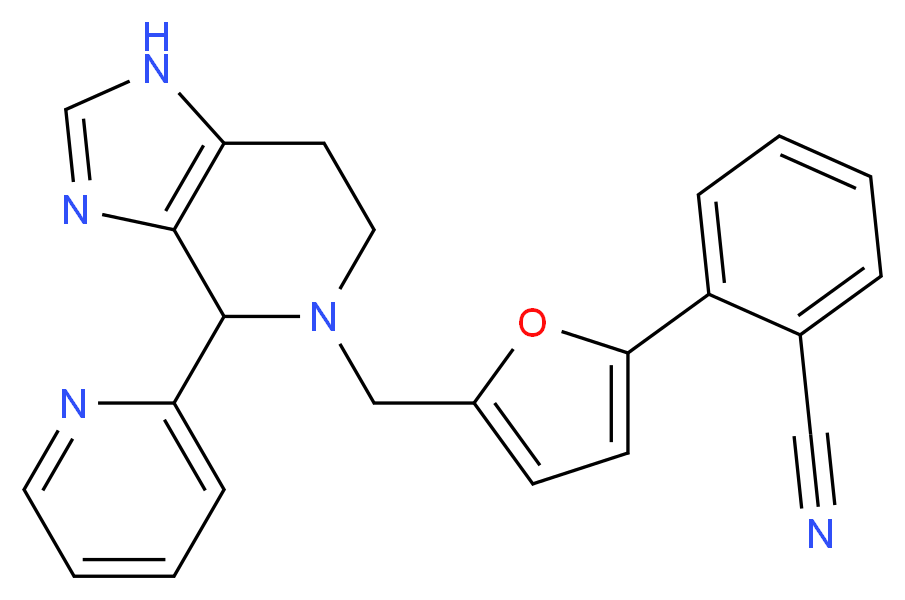 2-{5-[(4-pyridin-2-yl-1,4,6,7-tetrahydro-5H-imidazo[4,5-c]pyridin-5-yl)methyl]-2-furyl}benzonitrile_Molecular_structure_CAS_)