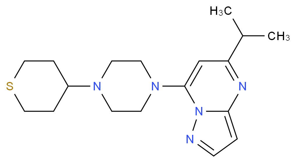 5-isopropyl-7-[4-(tetrahydro-2H-thiopyran-4-yl)-1-piperazinyl]pyrazolo[1,5-a]pyrimidine_Molecular_structure_CAS_)