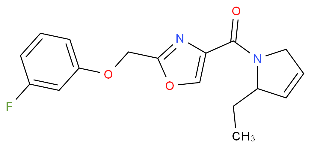 4-[(2-ethyl-2,5-dihydro-1H-pyrrol-1-yl)carbonyl]-2-[(3-fluorophenoxy)methyl]-1,3-oxazole_Molecular_structure_CAS_)