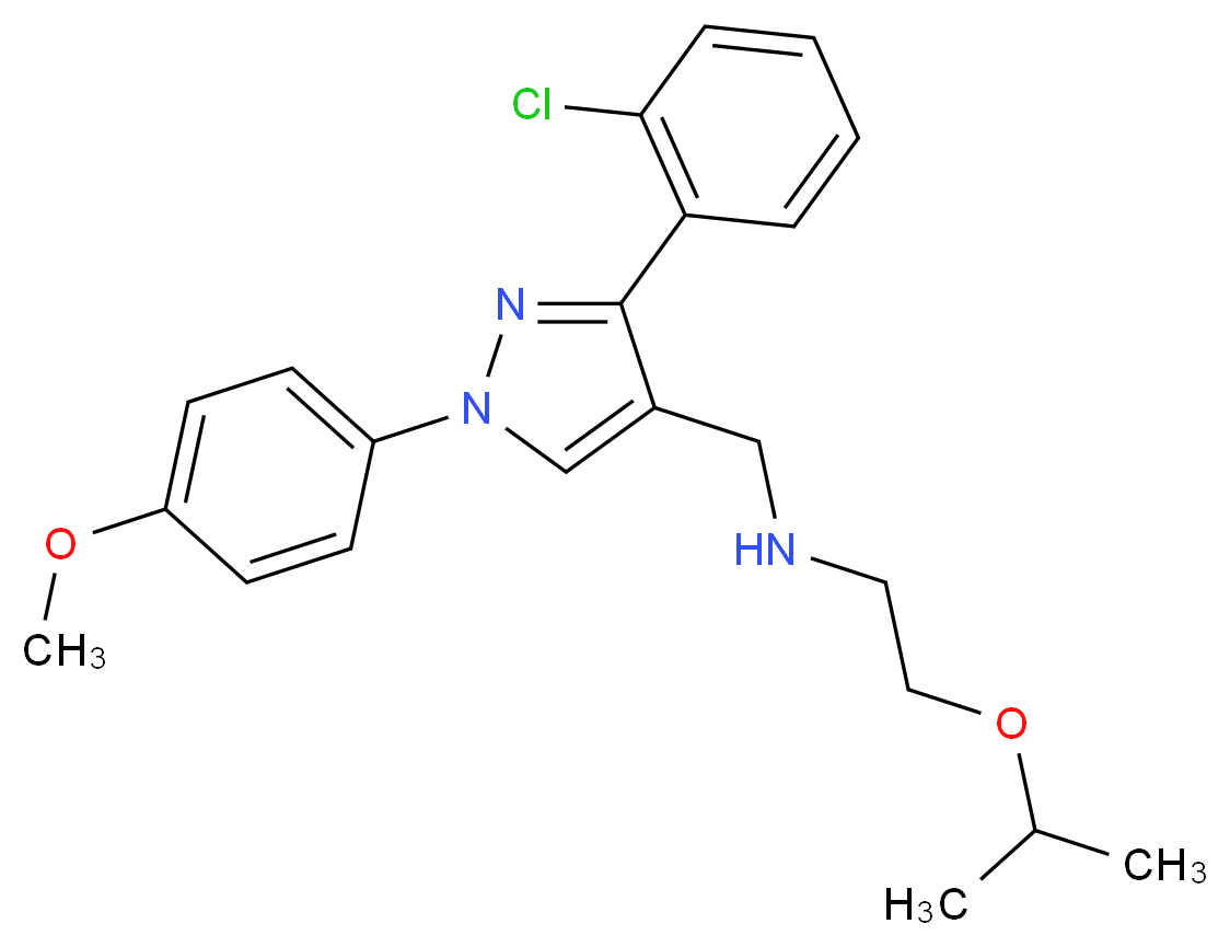 N-{[3-(2-chlorophenyl)-1-(4-methoxyphenyl)-1H-pyrazol-4-yl]methyl}-2-isopropoxyethanamine_Molecular_structure_CAS_)