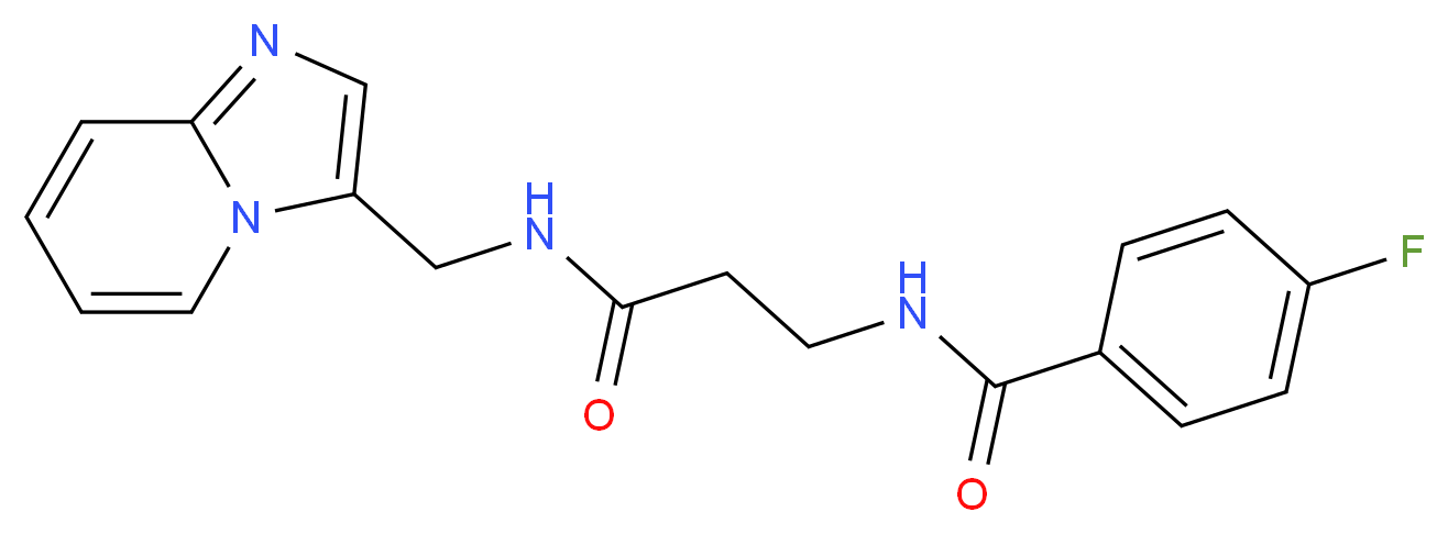4-fluoro-N-{3-[(imidazo[1,2-a]pyridin-3-ylmethyl)amino]-3-oxopropyl}benzamide_Molecular_structure_CAS_)