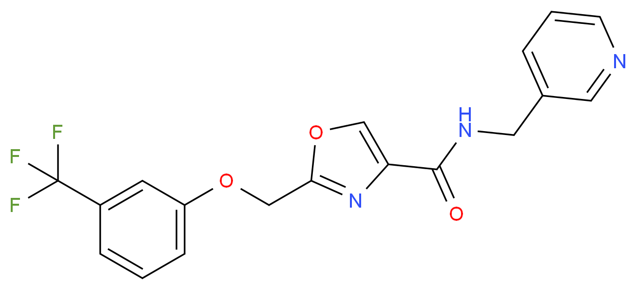 N-(3-pyridinylmethyl)-2-{[3-(trifluoromethyl)phenoxy]methyl}-1,3-oxazole-4-carboxamide_Molecular_structure_CAS_)