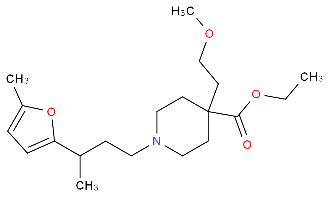 ethyl 4-(2-methoxyethyl)-1-[3-(5-methyl-2-furyl)butyl]-4-piperidinecarboxylate_Molecular_structure_CAS_)